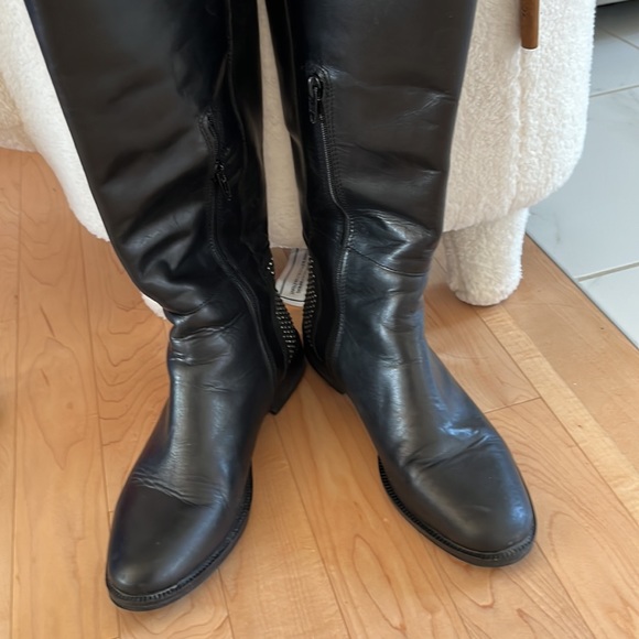 Black Leather winter boots, made in Italy, women EU size 37 US size 6, 6.5 - Picture 5 of 7